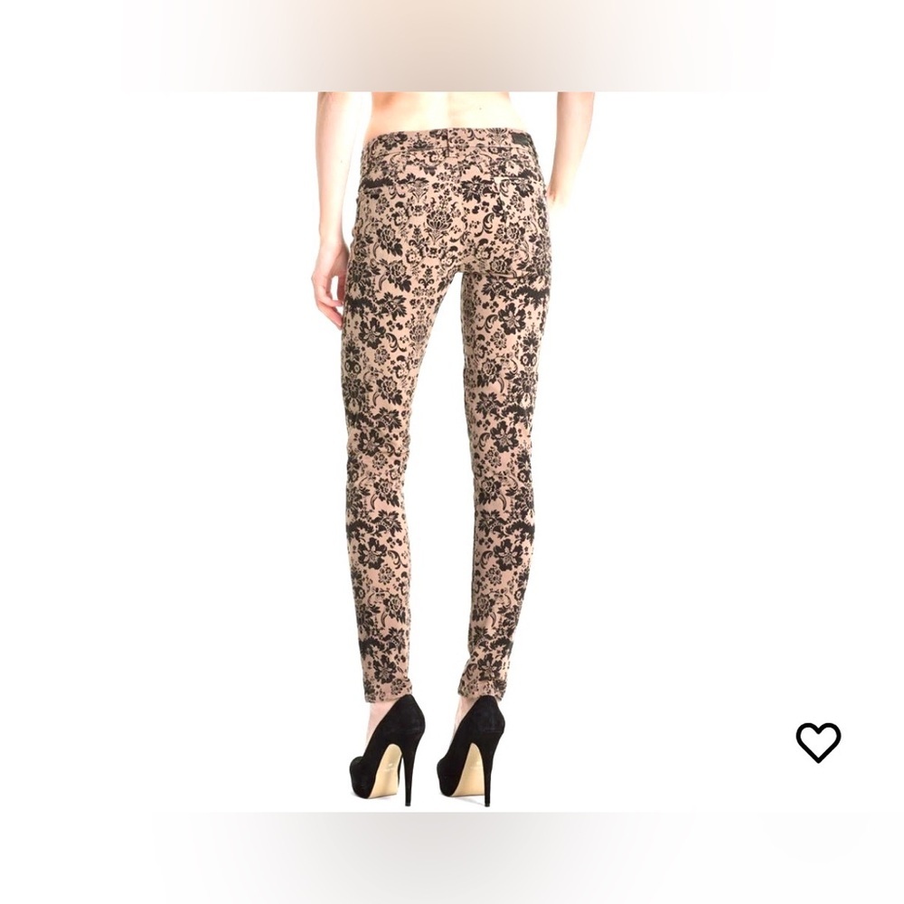 PAIGE “Peg Skinny” Low/Mid Rise Jeans With An All Over Flower Pattern Size 25 - Picture 2 of 14